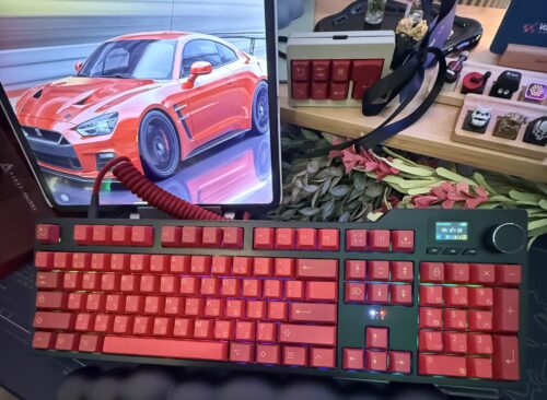 Red and Black Base Custom Mechanical Keyboard Artisan Caps - Image 6