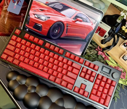 Red and Black Base Custom Mechanical Keyboard Artisan Caps - Image 8
