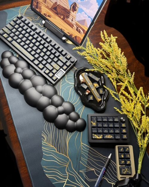 Black Egyptian Pharaoh Theme Custom Modified Artisan Keyboard Wireless-75% - Image 9