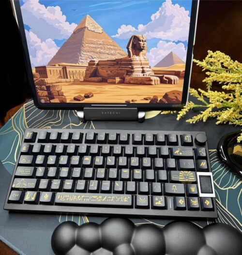 Black Egyptian Pharaoh Theme Custom Modified Artisan Keyboard Wireless-75% - Image 6