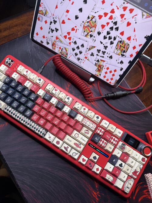 Black and Red Card Game Artisan Theme Keyboard - LCD Screen - Image 2
