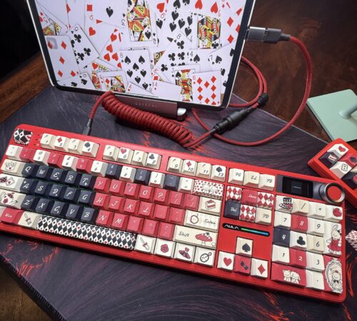 Black and Red Card Game Artisan Theme Keyboard - LCD Screen - Image 5