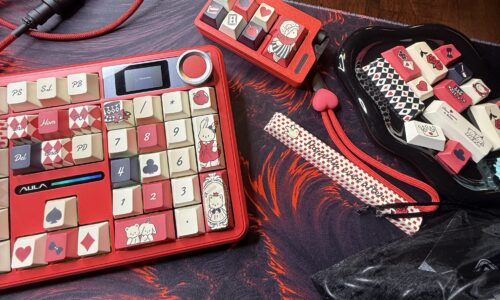 Black and Red Card Game Artisan Theme Keyboard - LCD Screen - Image 6