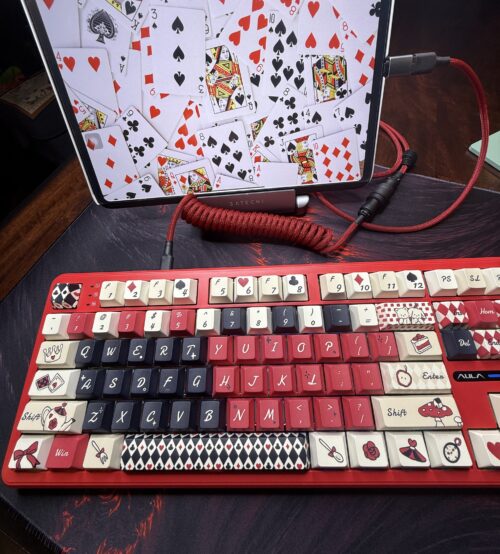 Black and Red Card Game Artisan Theme Keyboard - LCD Screen - Image 12