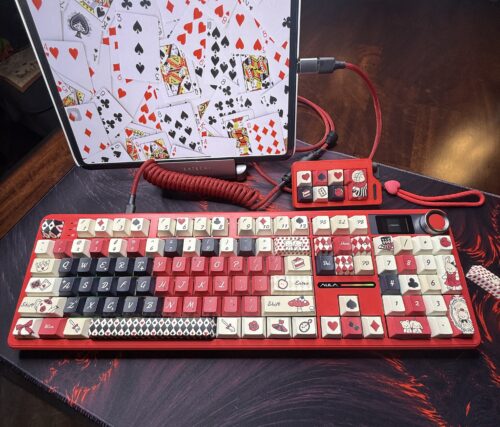 Black and Red Card Game Artisan Theme Keyboard - LCD Screen - Image 17