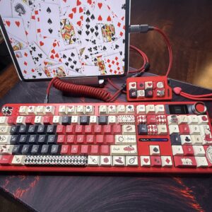 Black and Red Card Game Artisan Theme Keyboard - LCD Screen