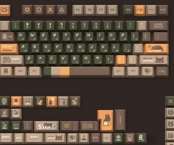 Full Kit: Beige Base Retro Green Custom 'Game Over' Artisan - 75% Cushion Feel Cute - Image 2
