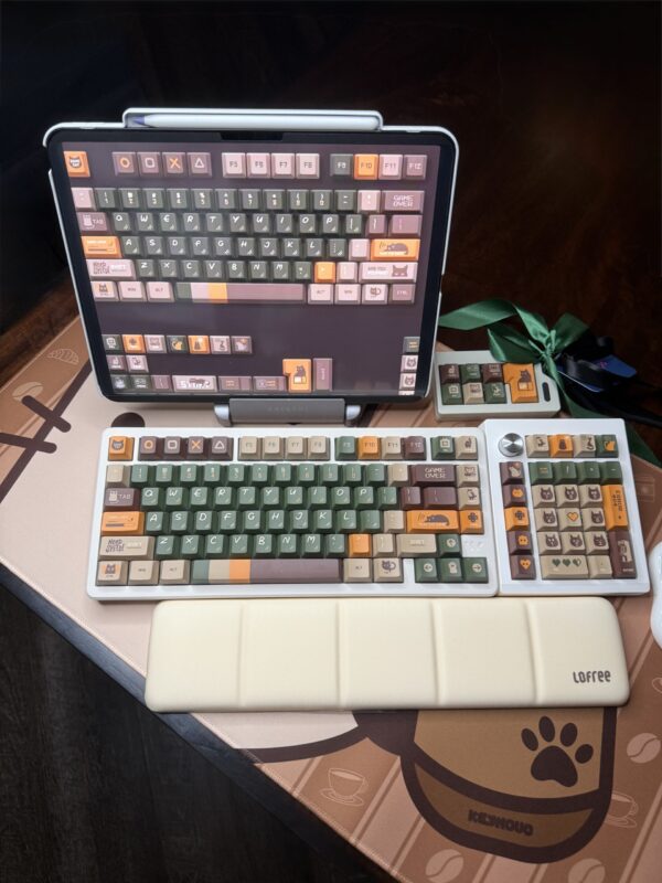 Full Kit: Beige Base Retro Green Custom 'Game Over' Artisan - 75% Cushion Feel Cute - Image 3