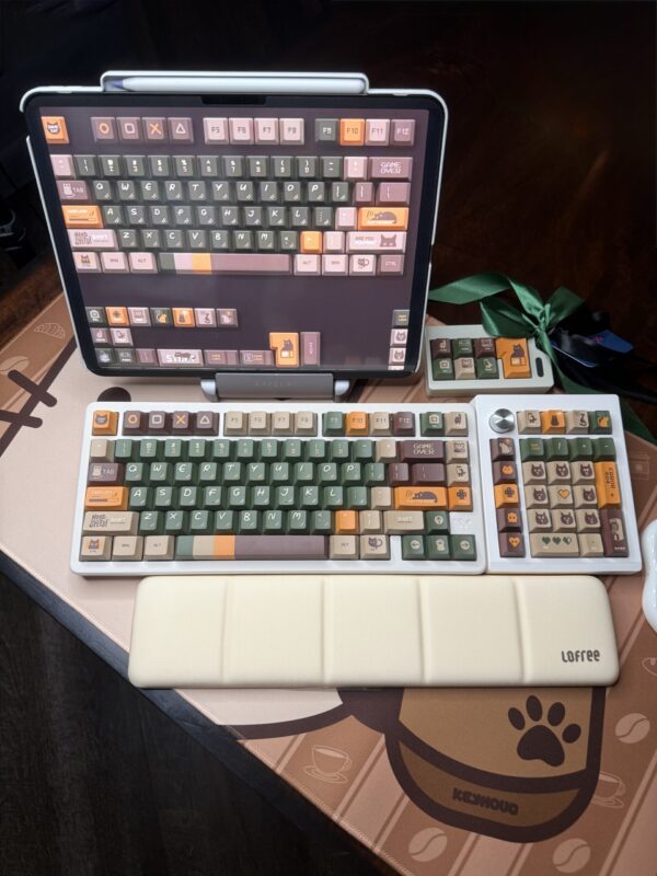 Full Kit: Beige Base Retro Green Custom 'Game Over' Artisan - 75% Cushion Feel Cute - Image 8
