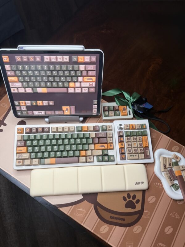 Full Kit: Beige Base Retro Green Custom 'Game Over' Artisan - 75% Cushion Feel Cute - Image 28