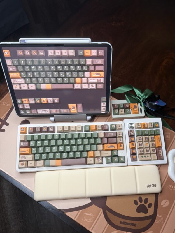 Full Kit: Beige Base Retro Green Custom 'Game Over' Artisan - 75% Cushion Feel Cute - Image 24