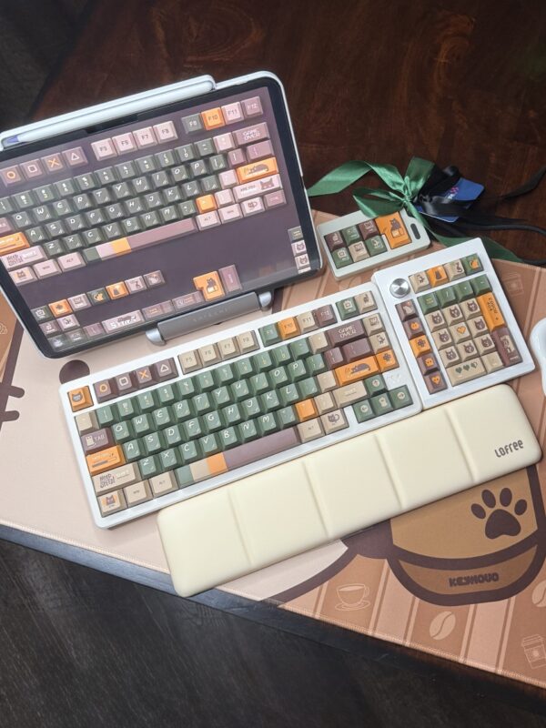 Full Kit: Beige Base Retro Green Custom 'Game Over' Artisan - 75% Cushion Feel Cute - Image 27