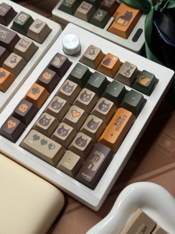 Full Kit: Beige Base Retro Green Custom 'Game Over' Artisan - 75% Cushion Feel Cute - Image 22