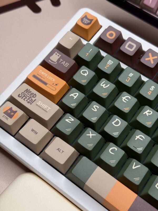 Full Kit: Beige Base Retro Green Custom 'Game Over' Artisan - 75% Cushion Feel Cute - Image 19