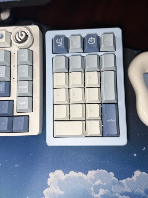 Light Blue on White Base Artisan Custom Mechanical Keyboard Aluminum - Image 19