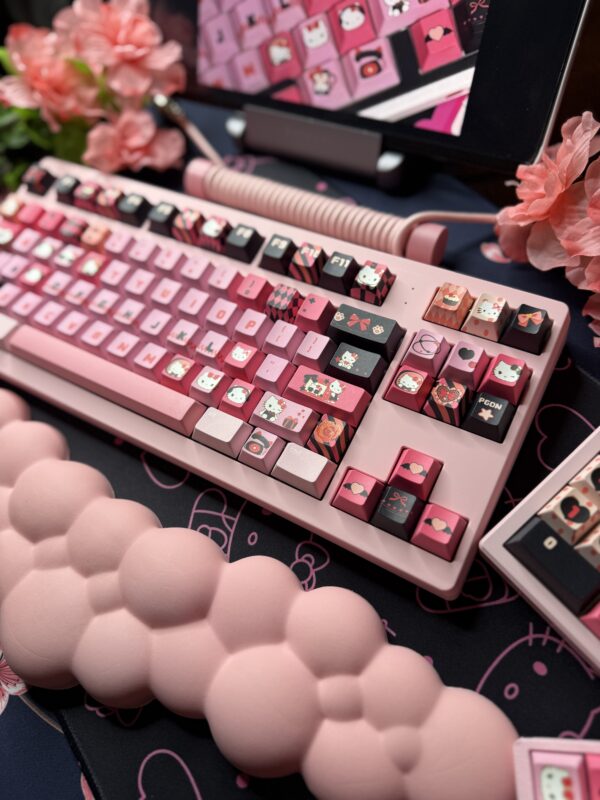 Pink Base Std Mechanical Keyboard - Artisan Keycaps Pink/Black 75% - Image 11