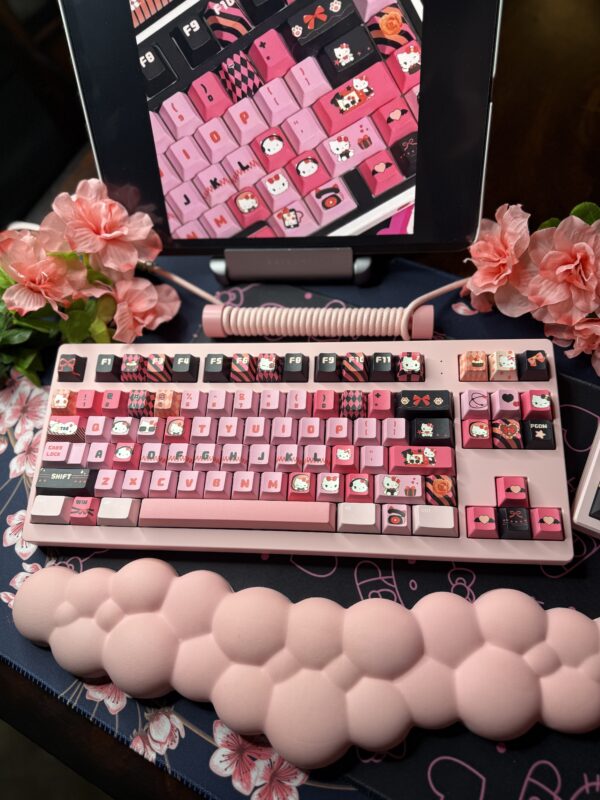 Pink Base Std Mechanical Keyboard - Artisan Keycaps Pink/Black 75% - Image 9