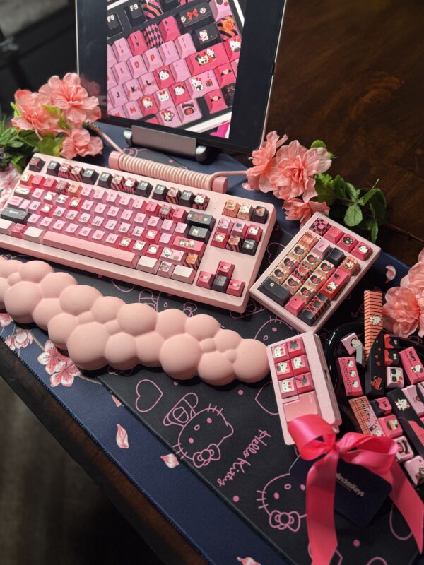 Pink Base Std Mechanical Keyboard - Artisan Keycaps Pink/Black 75% - Image 10