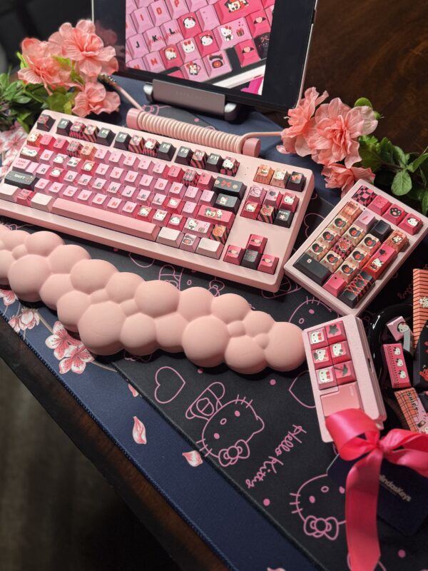 Pink Base Std Mechanical Keyboard - Artisan Keycaps Pink/Black 75% - Image 12