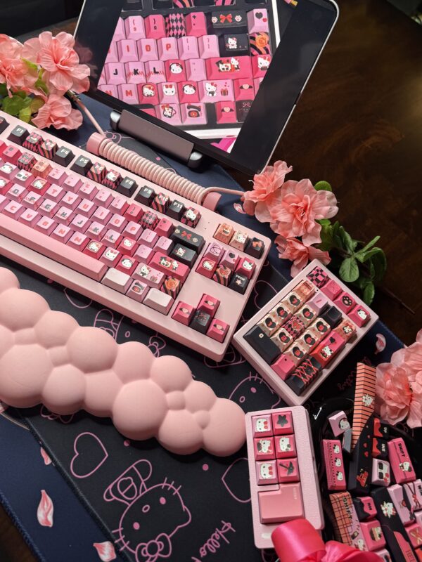 Pink Base Std Mechanical Keyboard - Artisan Keycaps Pink/Black 75% - Image 14