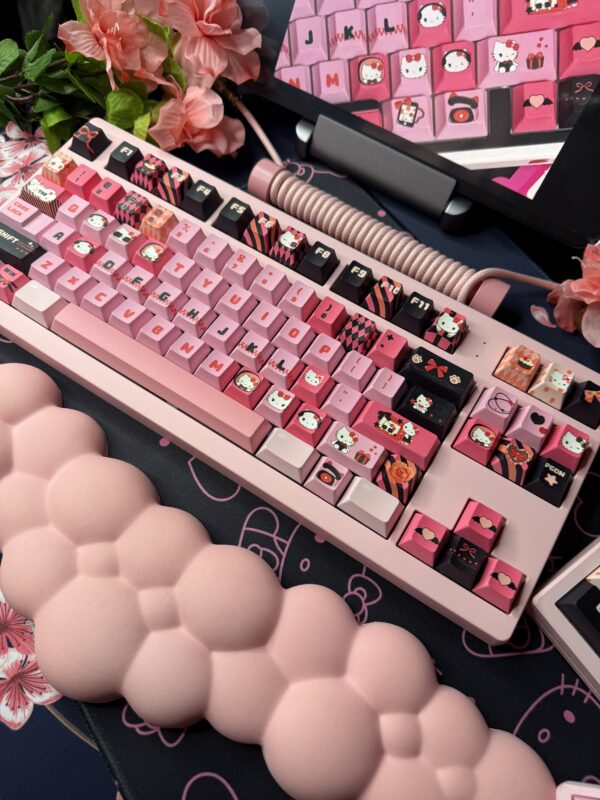 Pink Base Std Mechanical Keyboard - Artisan Keycaps Pink/Black 75% - Image 5
