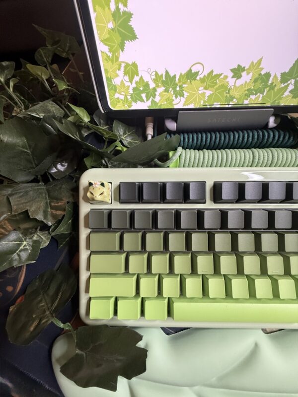 Light Green Ombre Modified Custom 81% Mechanical Keyboard by ValindasKeys - Image 13