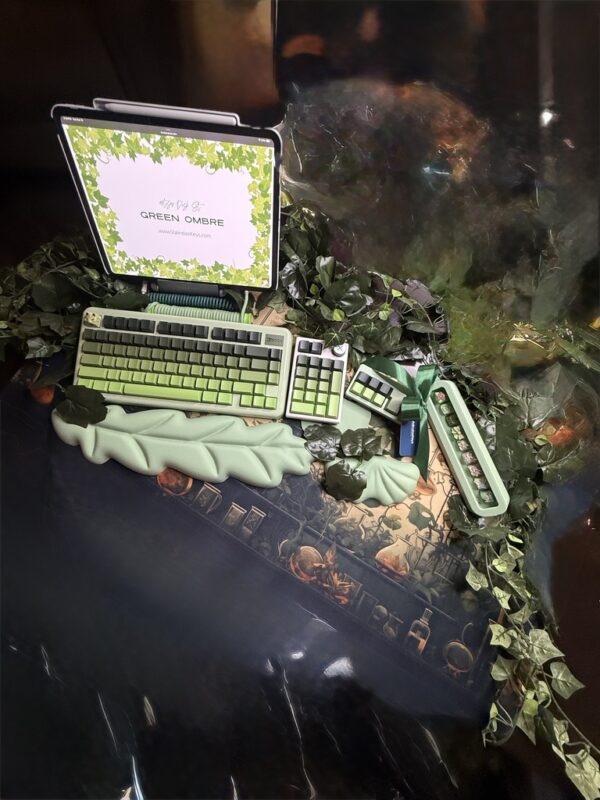 Light Green Ombre Modified Custom 81% Mechanical Keyboard by ValindasKeys - Image 11