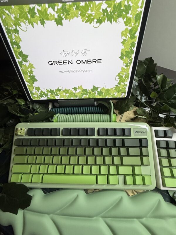 Light Green Ombre Modified Custom 81% Mechanical Keyboard by ValindasKeys - Image 15