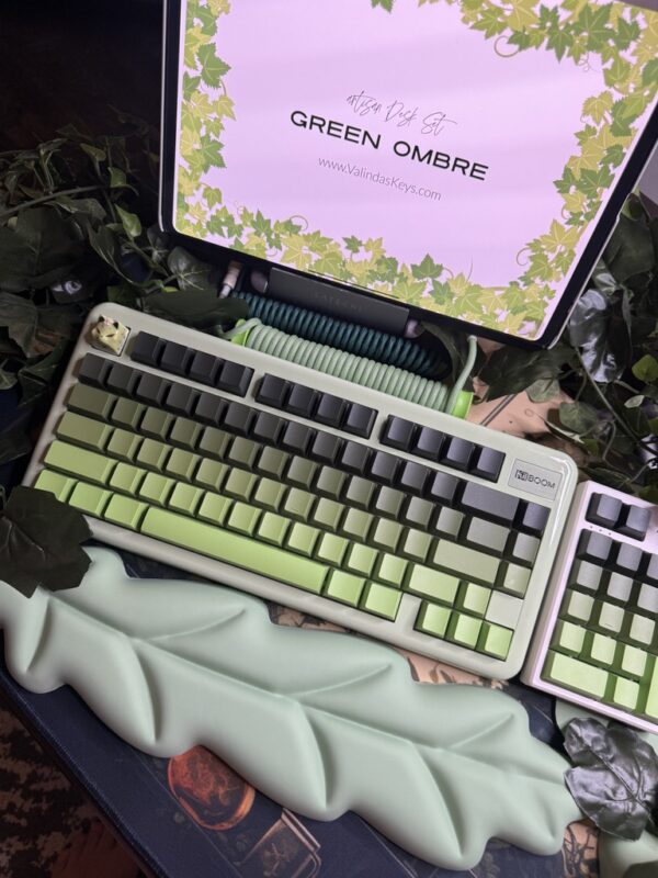 Light Green Ombre Modified Custom 81% Mechanical Keyboard by ValindasKeys - Image 9