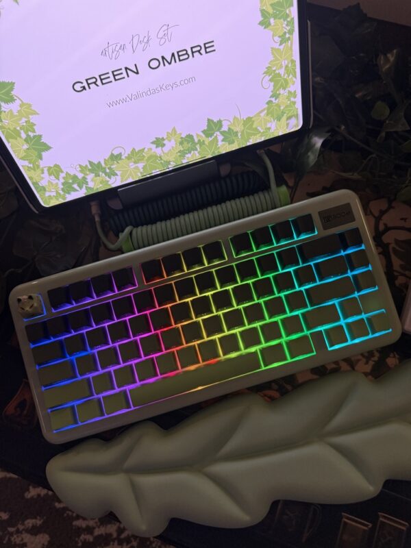 Light Green Ombre Modified Custom 81% Mechanical Keyboard by ValindasKeys - Image 25
