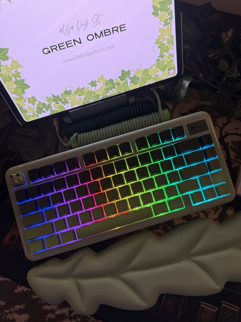 Light Green Ombre Modified Custom 81% Mechanical Keyboard by ValindasKeys - Image 25