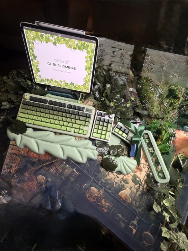Light Green Ombre Modified Custom 81% Mechanical Keyboard by ValindasKeys - Image 12