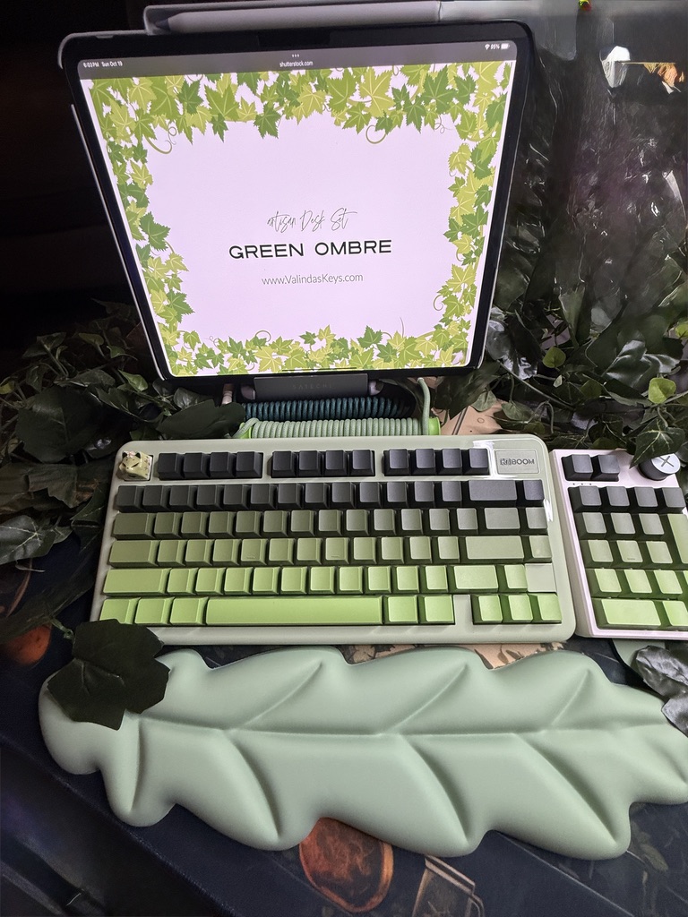 Light Green Ombre Modified Custom 81% Mechanical Keyboard by ValindasKeys - Image 2