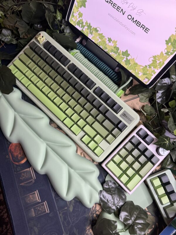 Light Green Ombre Modified Custom 81% Mechanical Keyboard by ValindasKeys - Image 8