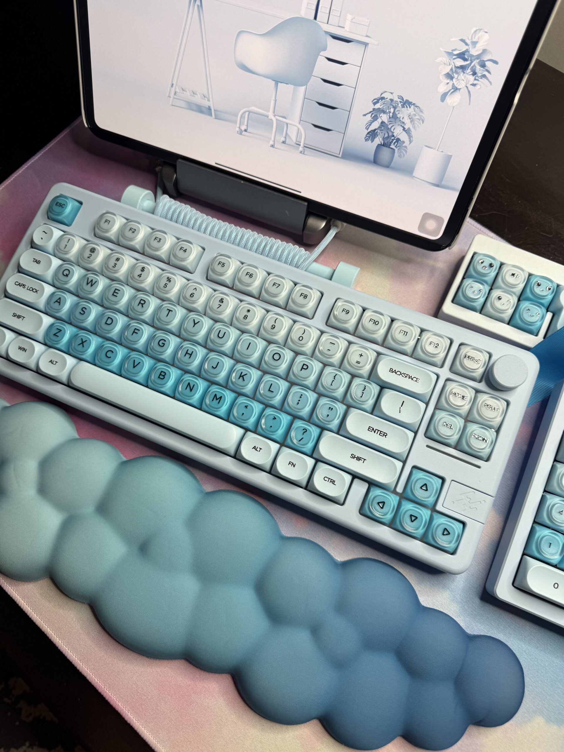 Dreamy Light Blue Perfection - Blue Base Mechanical Keyboard by ValindasKeys - Image 9