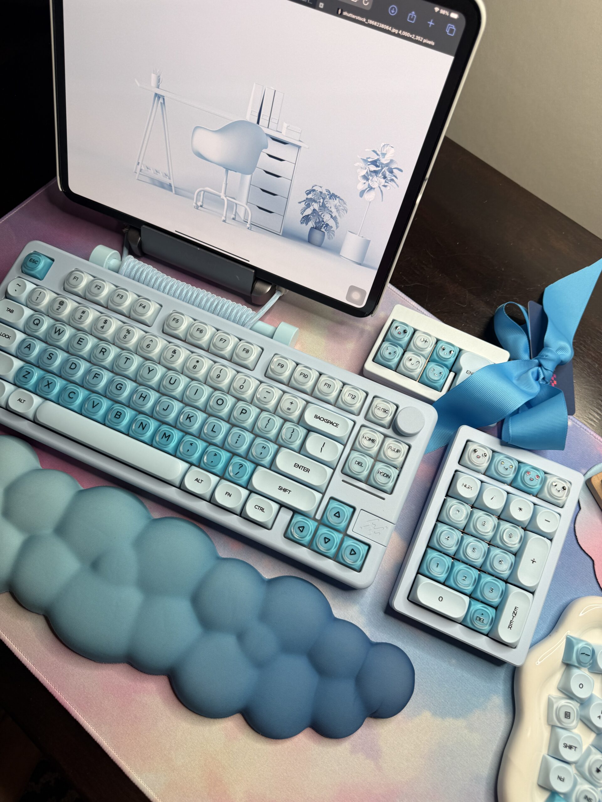 Dreamy Light Blue Perfection - Blue Base Mechanical Keyboard by ValindasKeys - Image 11