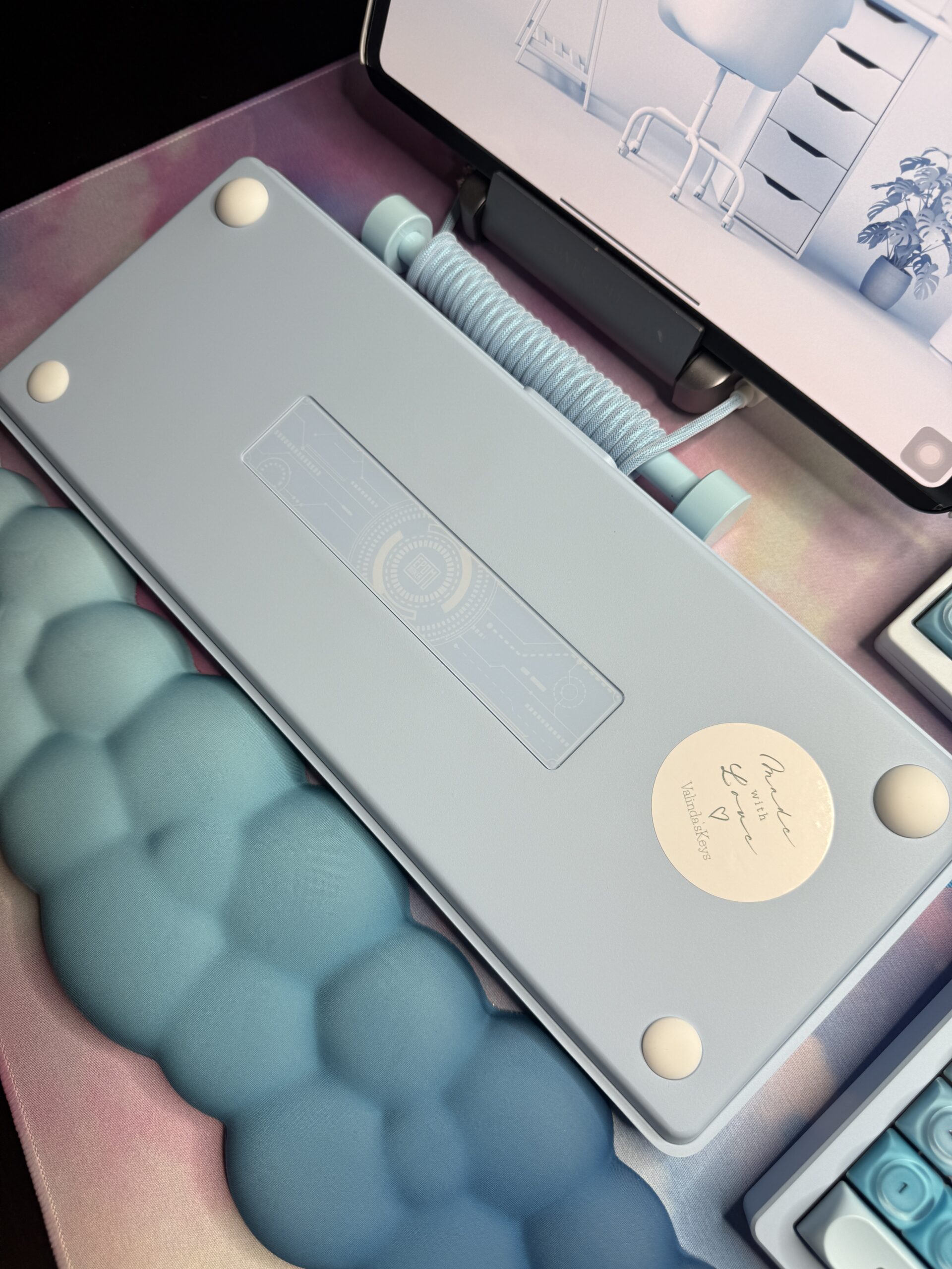 Dreamy Light Blue Perfection - Blue Base Mechanical Keyboard by ValindasKeys - Image 23