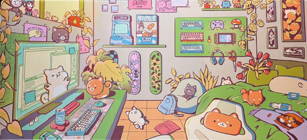 Fun HpyTch Theme Deskmat