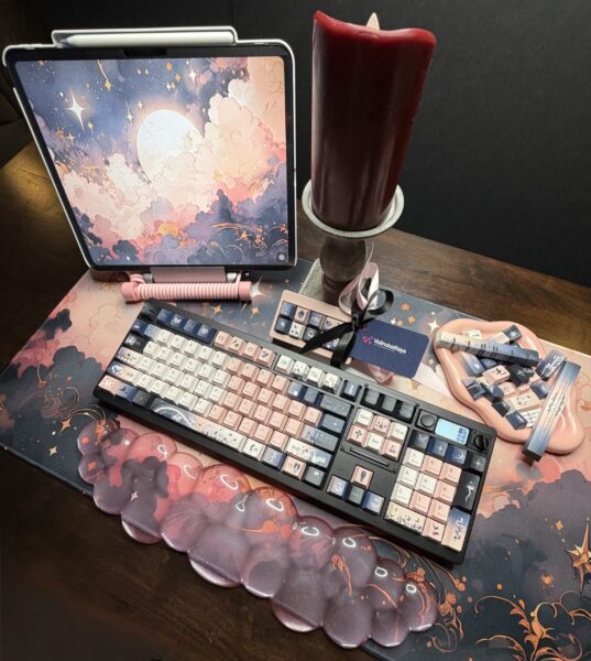 Ode to Pink & Grey Theme Mechanical Keyboard Full Set - Image 9