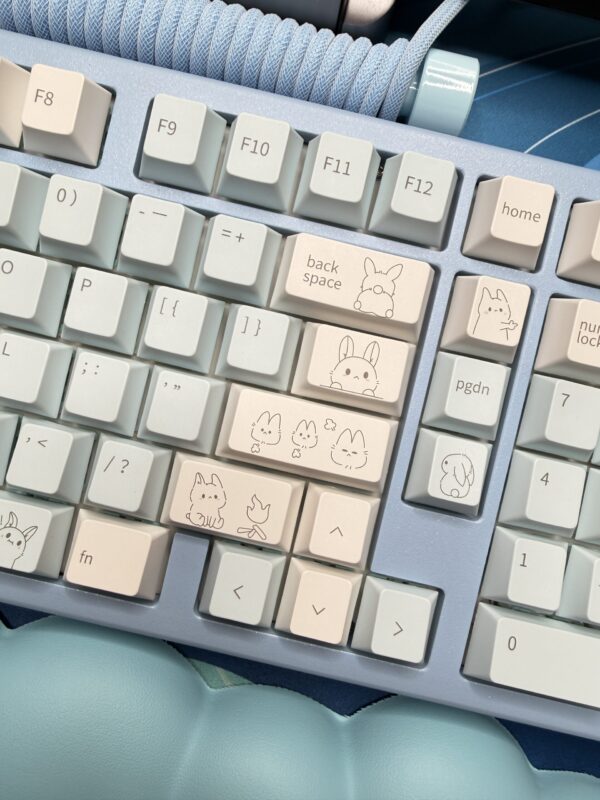 Blue Bunny Theme Mechanical Keyboard Full Set - Image 9