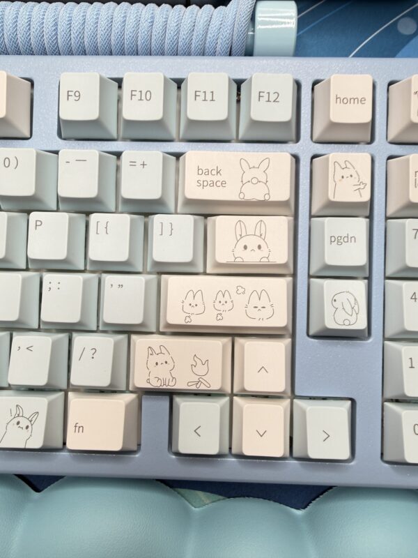 Blue Bunny Theme Mechanical Keyboard Full Set - Image 8
