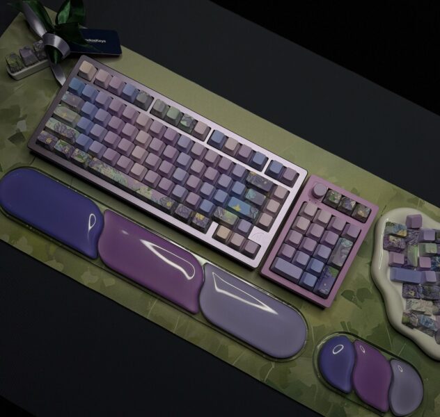 Lavender Green Theme Mechanical Keyboard Full Set - Image 12