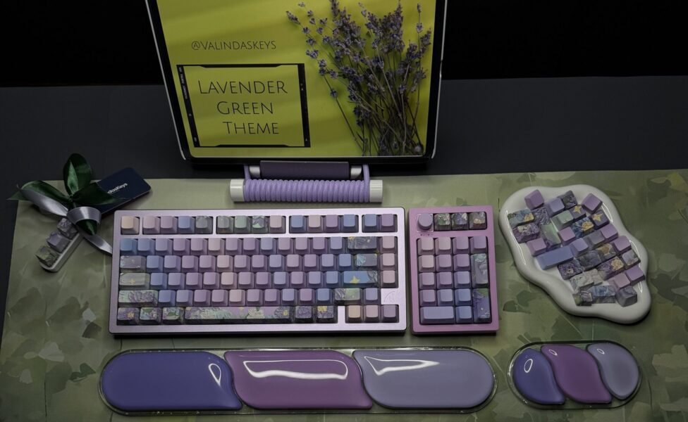 Lavender Green Theme Mechanical Keyboard Full Set - Image 38