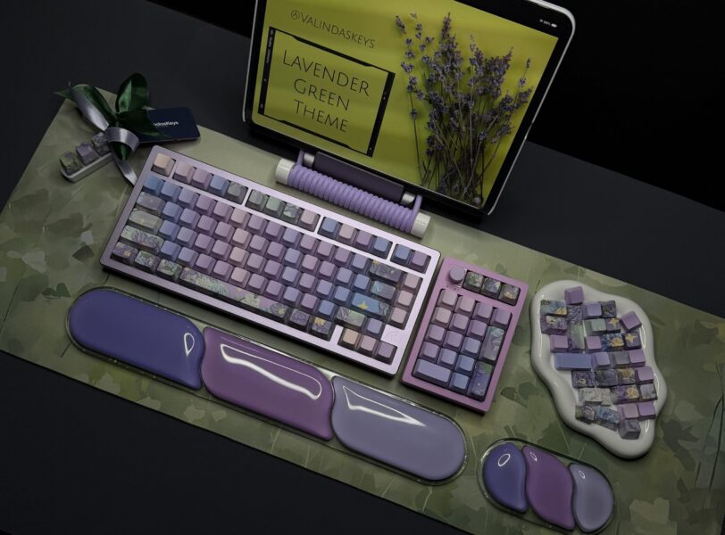 Lavender Green Theme Mechanical Keyboard Full Set - Image 43