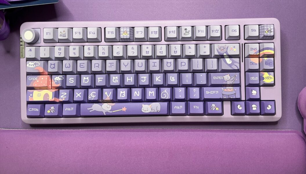 The Purrfect Purple Cat Theme Mechanical Keyboard Full Set - Image 2