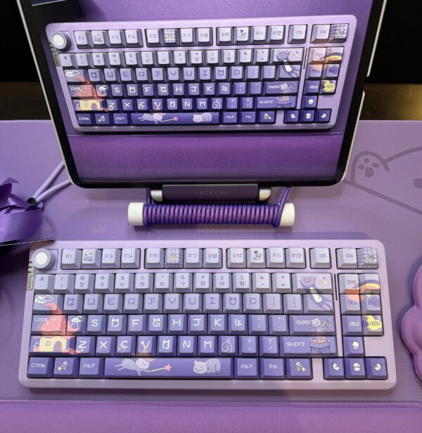 The Purrfect Purple Cat Theme Mechanical Keyboard Full Set - Image 5