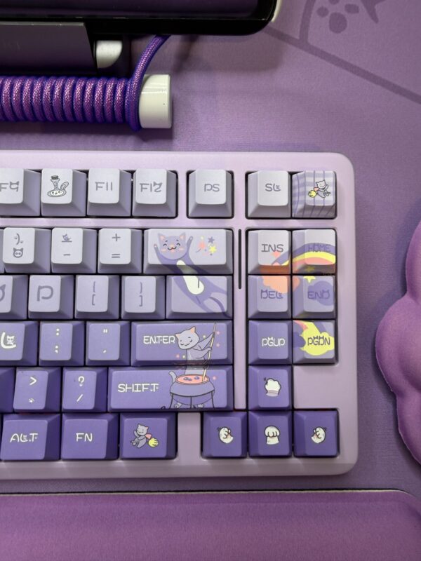 The Purrfect Purple Cat Theme Mechanical Keyboard Full Set - Image 4