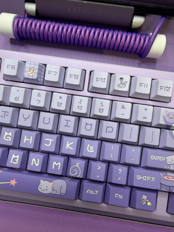 The Purrfect Purple Cat Theme Mechanical Keyboard Full Set - Image 6