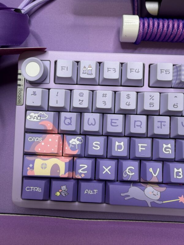 The Purrfect Purple Cat Theme Mechanical Keyboard Full Set - Image 7