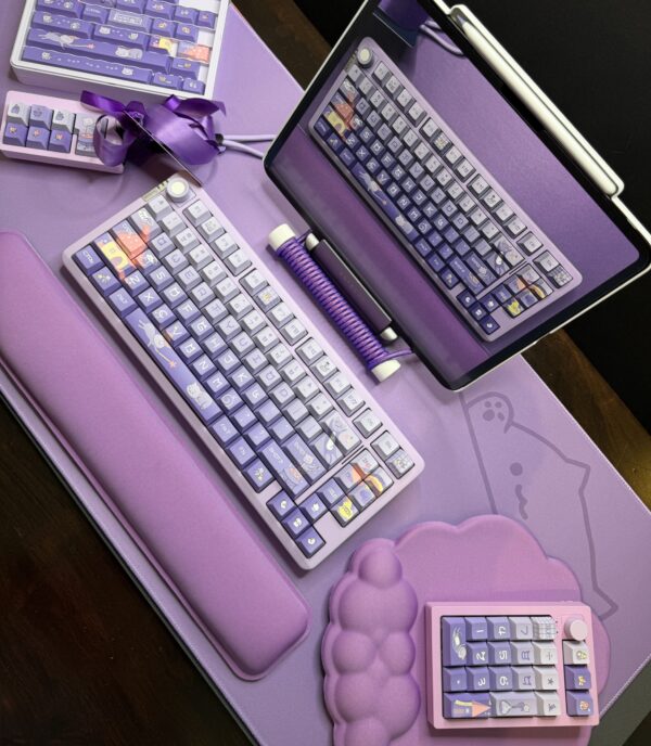 The Purrfect Purple Cat Theme Mechanical Keyboard Full Set - Image 10